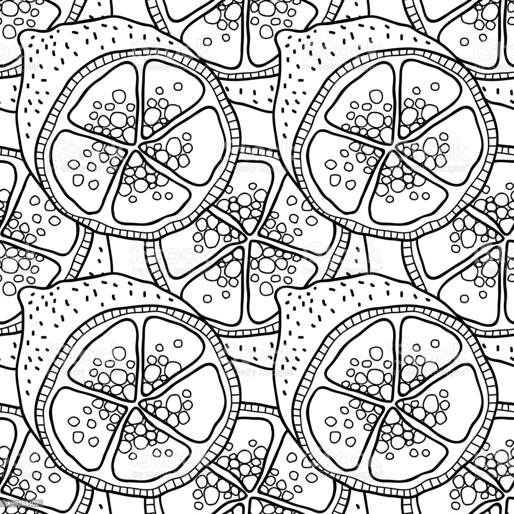 Online coloring book: Coloring page lemons with pips